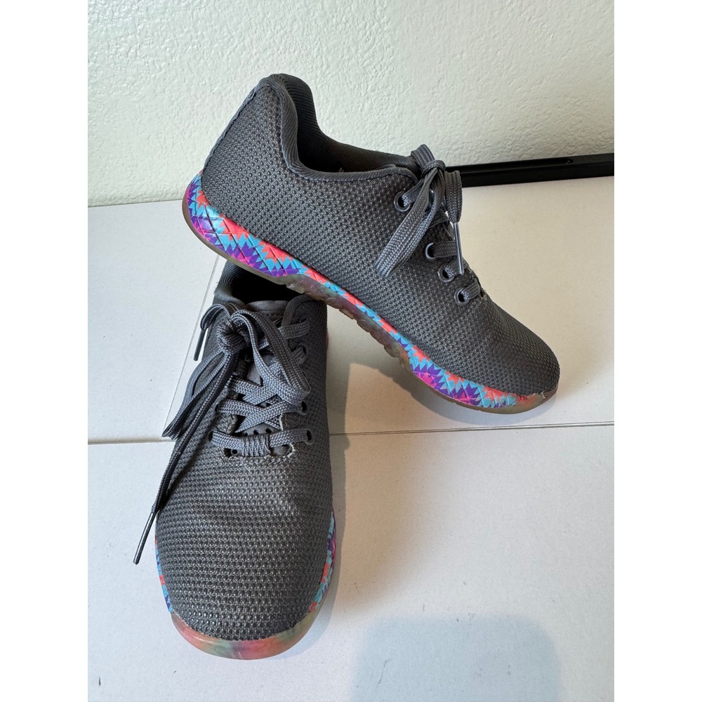 NOBULL Trainer Shoes Women 5.5 SuperFabric Geometric Neon Low Top Sneakers